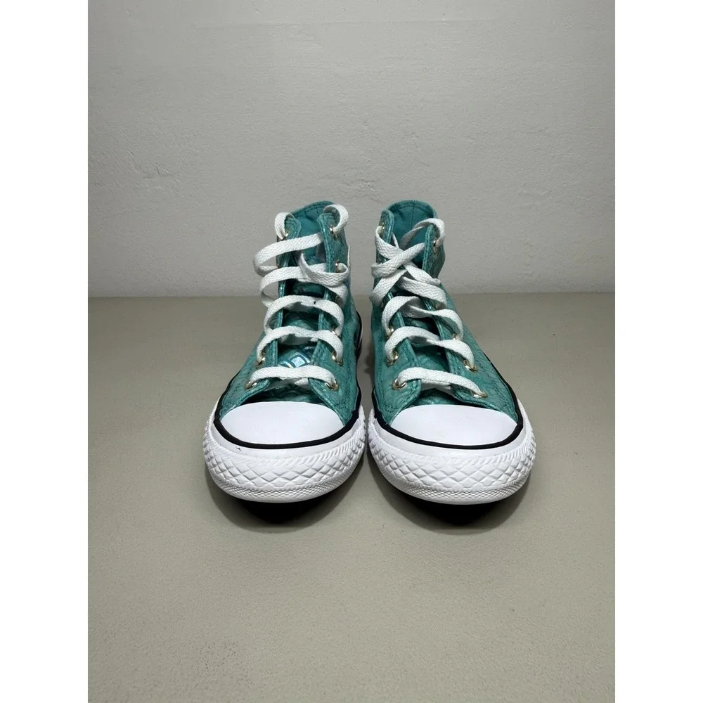 Youth Girls Converse Chuck Taylor All Star Aqua Mermaid High-Top Sneakers Sz 13